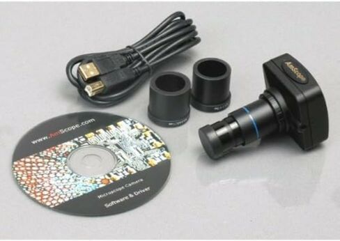 AmScope SM-1TSZZ-144S-10M مجهر تكبير ستيريو ثلاثي العينيات رقمي احترافي، عدسات WH10x وWH20x، تكبير 3.5X-180X، هدف تكبير 0.7X-4.5X، ضوء حلقة LED 144 لمبة، حامل عمود، 110 فولت - 240 فولت، يتضمن 0.5 عدسات بارلو X و2.0X ودقة 10 ميجابكسل in Saudi Arabia