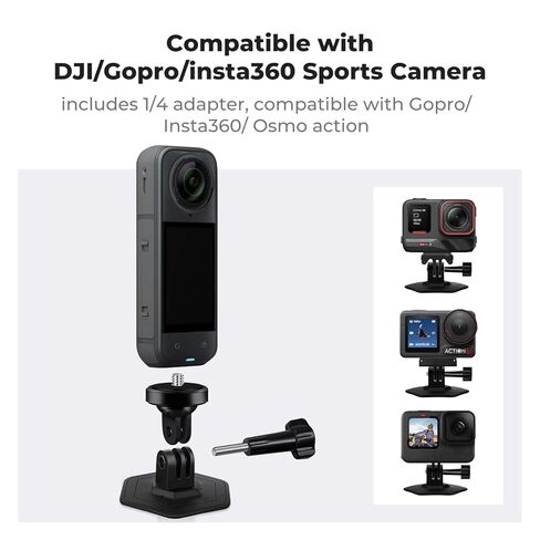 K & F Concept 3pack جبل خوذة ملصقات مرنة لـ GoPro Hero 13/12/11/10/9/8/7 Black ، DJI Osmo Action 3/4/5 Pro ، Insta360 x5 x4 x3 surfaces flat surfaces hound ، action camera accsities in Kuwait