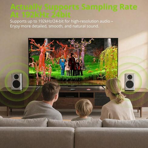 LiNKFOR DAC محول رقمي إلى تناظري محول رقمي SPDIF Toslink إلى صوت ستيريو تناظري RCA L/R محول صوت مع كابل بصري 3.5 مم مخرج جاك لـ HDTV Blu Ray DVD Sky HD Amps TV Box in Saudi Arabia
