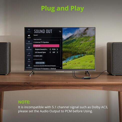 LiNKFOR DAC محول رقمي إلى تناظري محول رقمي SPDIF Toslink إلى صوت ستيريو تناظري RCA L/R محول صوت مع كابل بصري 3.5 مم مخرج جاك لـ HDTV Blu Ray DVD Sky HD Amps TV Box in Saudi Arabia