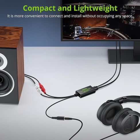 LiNKFOR DAC محول رقمي إلى تناظري محول رقمي SPDIF Toslink إلى صوت ستيريو تناظري RCA L/R محول صوت مع كابل بصري 3.5 مم مخرج جاك لـ HDTV Blu Ray DVD Sky HD Amps TV Box in Saudi Arabia