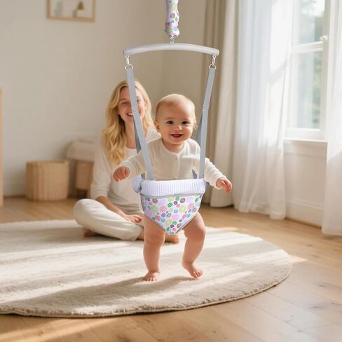 Slevoo Baby Jumper, with Ceiling Hook, Quick-Entry and Space-Saving Portable Infant Jumper for Small Spaces in Saudi Arabia