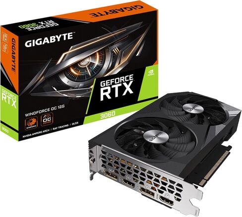 GIGABYTE GeForce RTX 3060 WINDFORCE OC 12G (REV2.0) Graphics Card, 2X WINDFORCE Fans, 12GB 192-bit GDDR6, GV-N3060WF2OC-12GD REV2.0 Video Card in Saudi Arabia