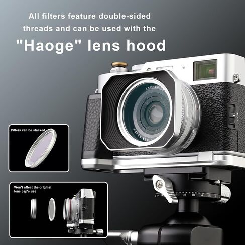Haoge 39mm MC UV Lens Protection Filter for Leica 35mm f2 28 2.8 Voigtlander 35mm f2 35 1.5 Fuji xf27mm f2.8 Camera Lens Optical Glass Ultra Slim 18 Multi-Layer Coatings Silver in Saudi Arabia