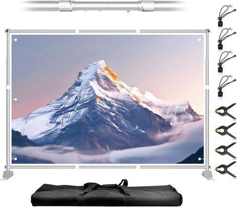 8 × 8 قدم لافتة بانر ، ومكافحة إطار لدعم خلفية الصورة القابلة للتعديل ، والخطوة وتكرار موقف الصور ، والحفلات ، والمعرض ، والمعرض التجاري ، والزفاف - الفضة in Kuwait