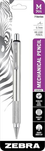 Zebra Pen F-701 Retractable Ballpoint Pen, Stainless Steel Barrel, Fine Point, 0.8mm, Black Ink, 1-Pack in Kuwait