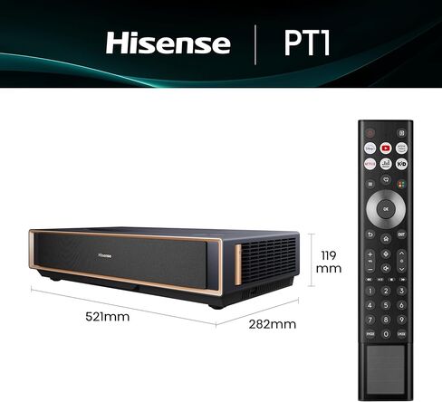 جهاز عرض المسرح المنزلي Hisense PX2-PRO Trichroma Ultra Short Throw، 90 بوصة - 130 بوصة، 4K UHD، Dolby Vision & Atmos، HDR10، 2400 لومن، Google TV، Netflix in Saudi Arabia