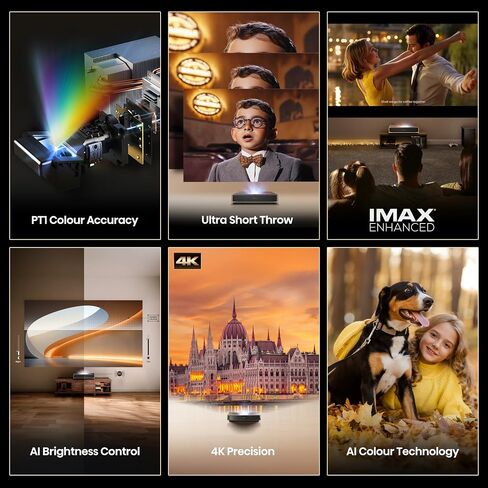 جهاز عرض المسرح المنزلي Hisense PX2-PRO Trichroma Ultra Short Throw، 90 بوصة - 130 بوصة، 4K UHD، Dolby Vision & Atmos، HDR10، 2400 لومن، Google TV، Netflix in Saudi Arabia