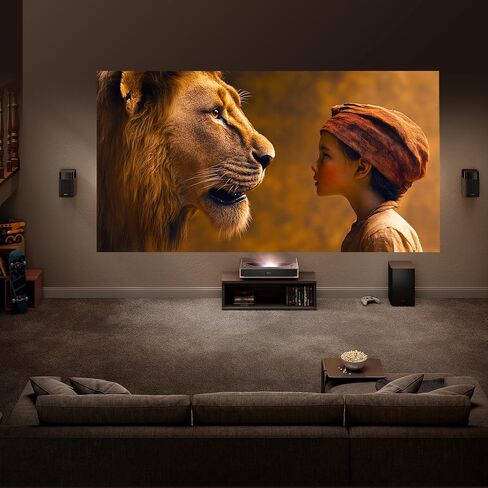 جهاز عرض المسرح المنزلي Hisense PX2-PRO Trichroma Ultra Short Throw، 90 بوصة - 130 بوصة، 4K UHD، Dolby Vision & Atmos، HDR10، 2400 لومن، Google TV، Netflix in Saudi Arabia