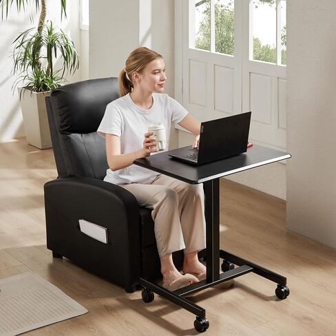 Sweetcrispy Small Mobile Rolling Standing Desk - Overbed Table, Teacher Podium with Wheels, Adjustable Work Table, Rolling Desk Laptop Computer Cart for Home, Office, Classroom in Kuwait