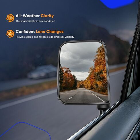 ECCPP Texture Side View Mirror Black Pair Side Mirror Replacement fit for 1987-2002 For Jeep Wrangler (exclude 1996) with Manual Folding in Saudi Arabia