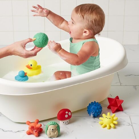 مجموعة هدايا Itzy Ritzy Bathtime-مجموعة من ألعاب الحمام ذات 12 قطعة ، بما في ذلك مغرفة مائية ، وتكديس منارة ، وألعاب الخاتم والألعاب (بحري) in Kuwait