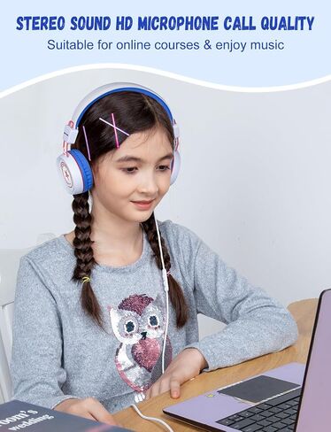سماعات رأس New Bee Kids للمدرسة مع ميكروفون KH20 HD ستيريو آمن الحجم محدود 85 ديسيبل/94 ديسيبل قابلة للطي خفيفة الوزن على الأذن لأجهزة الكمبيوتر/Mac/Android/Kindle/الكمبيوتر اللوحي/الوسادة (برتقالي) in Kuwait