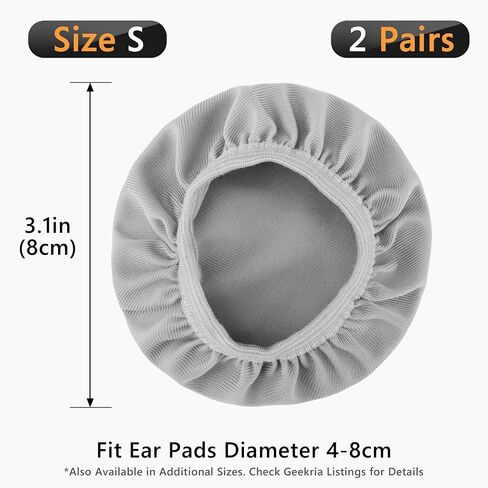 Geekria 2 Pairs Flex Fabric Headphones Ear Covers - Product Safety Certified - Washable & Stretchable Earcup Protectors for On-Ear Headsets, Sweat Pads for Gym, Meeting (Size S/Diamond) in Kuwait