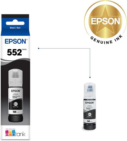 حبر زجاجة Epson Claria ET Premium T552020 عالي السعة - أسود وحبر زجاجة Claria ET Premium T552120 عالي السعة - أسود للصور in Saudi Arabia