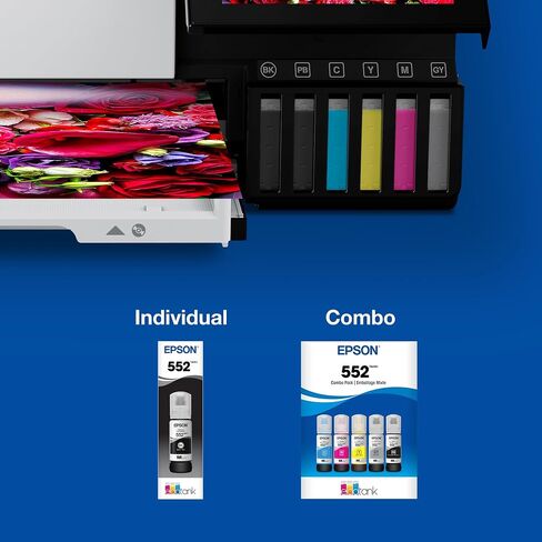 حبر زجاجة Epson Claria ET Premium T552020 عالي السعة - أسود وحبر زجاجة Claria ET Premium T552120 عالي السعة - أسود للصور in Saudi Arabia