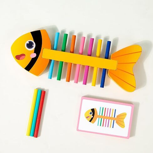 Fine Motor Training Color Matching Toys Fishbone Montessori Teaching Aids Young Children Kindergarten Early Education Toys in Saudi Arabia