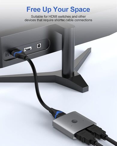 4K HDMI Cable 4FT, High Speed HDMI 2.0 Cable 4 Foot Ultra HD HDMI to HDMI Cord 4K@60Hz, 2K@144Hz, 1080P@240Hz, HDR, 3D, HDCP2.2, ARC for Monitor, Roku TV, PS4/PS5, Laptop, HDTV, Xbox, Switch in Saudi Arabia