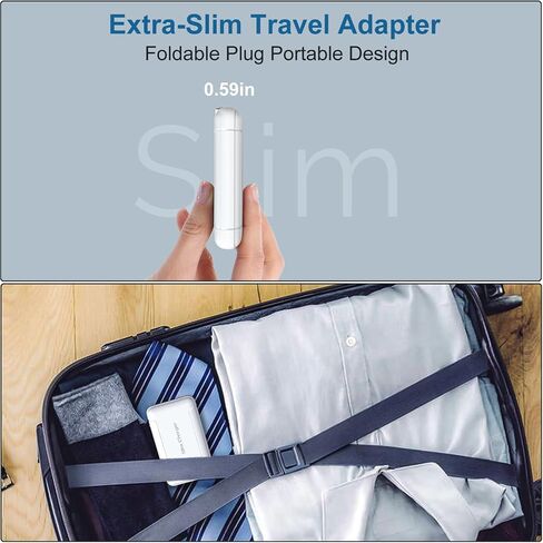 Flat USB Wall Charger, OKRAY Extra-Slim&Foldable 2 USB-A Port Charger Block in Kuwait