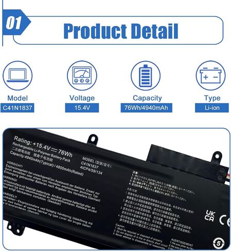 بطارية الكمبيوتر المحمول Dentsing A31N1519 36Wh متوافقة مع ASUS X540 X540S X540L X540LA X540LJ X540SA X540SC X540YA R540SA R540L Series Notebook 3ICR19/66 10.8V in Saudi Arabia