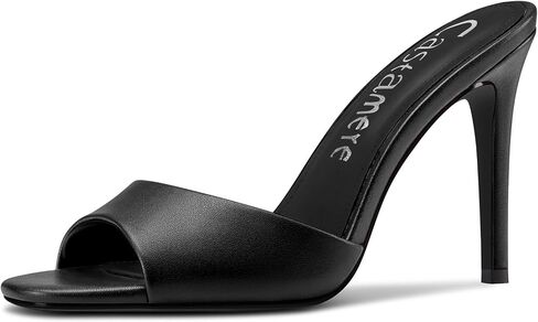Castamere Women's Heeled Mules Round Peep Toe High Heels Slip On Backless Sandals Party Dress Shoes 3.9 Inches Heels in Saudi Arabia