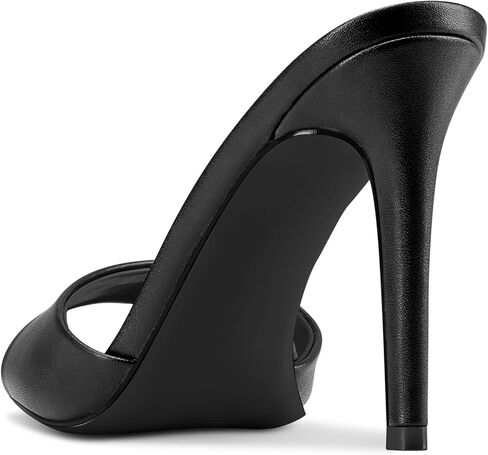 Castamere Women's Heeled Mules Round Peep Toe High Heels Slip On Backless Sandals Party Dress Shoes 3.9 Inches Heels in Saudi Arabia