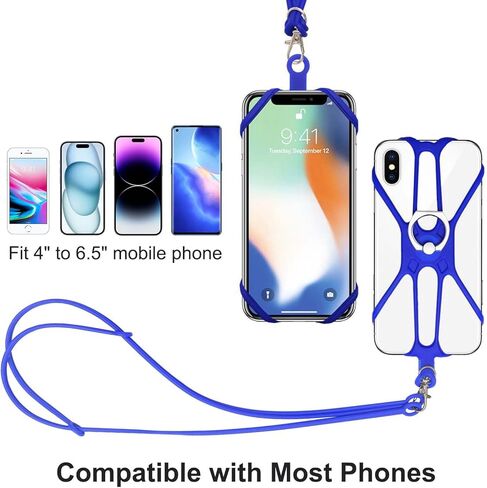 kinizuxi 2 حزم الهاتف الخليوي الحبل crossbody مع حزام الرقبة قابل للتعديل وقبضة حلقة الهاتف، الحبل الذكي العالمي لأحبال iPhone حول الرقبة متوافقة مع معظم الهواتف الذكية in Kuwait