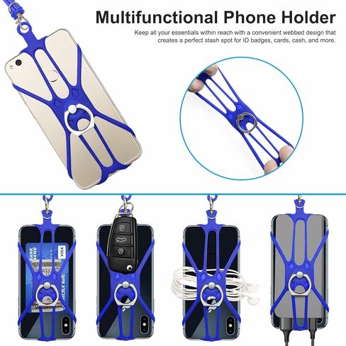 kinizuxi 2 حزم الهاتف الخليوي الحبل crossbody مع حزام الرقبة قابل للتعديل وقبضة حلقة الهاتف، الحبل الذكي العالمي لأحبال iPhone حول الرقبة متوافقة مع معظم الهواتف الذكية in Kuwait