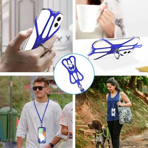 kinizuxi 2 حزم الهاتف الخليوي الحبل crossbody مع حزام الرقبة قابل للتعديل وقبضة حلقة الهاتف، الحبل الذكي العالمي لأحبال iPhone حول الرقبة متوافقة مع معظم الهواتف الذكية in Kuwait