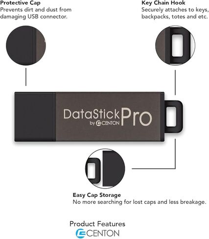 Centon USB 2.0 Pro (رمادي), 4 جيجابايت in Saudi Arabia