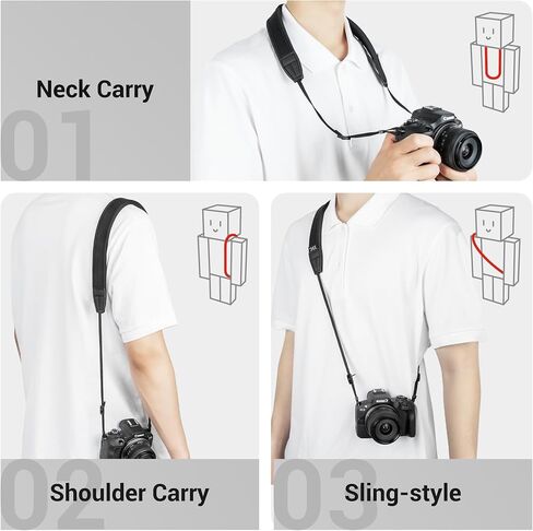 JJC Neck Strap for Canon EOS R50V R50 R100 M50 Mark II Mirrorless Cameras, Soft Neoprene, Non-slip Padded & Length Adjustment in Saudi Arabia