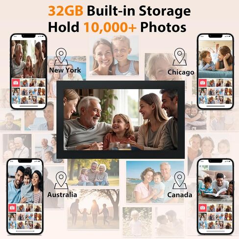 Frameo 10.1 بوصة صورة رقمية إطار WIFI قم بتوصيل إطار الصور الرقمي الشاشة اللمس ، ذاكرة 16 جيجابايت ، دوار تلقائي ، شارك الصور/مقاطع الفيديو على الفور عبر تطبيق Frameo من أي مكان in Saudi Arabia