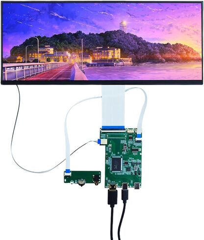 VSDISPLAY 14.5 بوصة 2560x720 2K شاشة LCD VS145T-001T لوحة عرض مع لوحة تشغيل LCD Mini HD-MI LCD من النوع C VS-AP2K للوحة عرض شريط عمل ألعاب الكمبيوتر الشخصي in Saudi Arabia