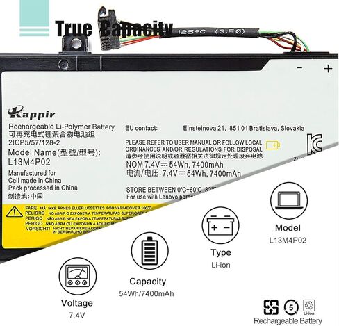 BOWEIRUI L19M4PH2 L19C4PH2 Laptop Battery Replacement for Lenovo Ideapad Yoga 9-14ITL5 82BG Series 5B10Z33895 SB10Z33898 7.68V 60Wh 7820mAh 4-Cells in Kuwait