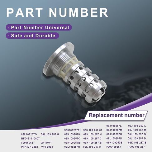 صمام التحكم في عمود الحدبات للمحرك M21/توقيت الصمام المتغير (VVT) صمام التحكم في الزيت 06L109257F بديل لسيارة VW Beetle Golf Variant 4Motion Passat Polo Scirocco Touran Tiguan Audi Skoda Seat 1.8 2.0TFSI in Kuwait