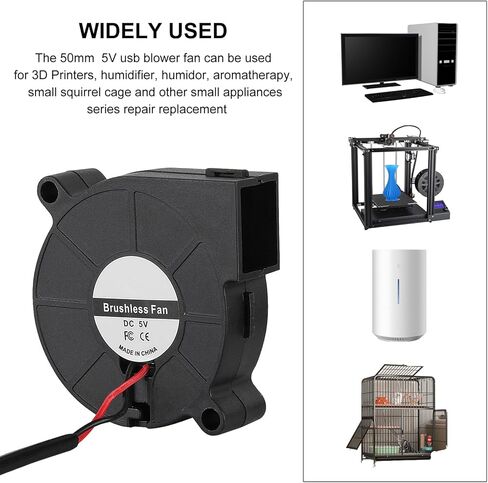 UMLIFE 4PCS 50mm 5015 Blower Fan 12V Fans Blower Turbine Turbo Dual Ball Bearing, 1000mm/39in Cable Brushless Cooling 50mmx15mm 2PIN for 3D Printer Hotend Extruder in Kuwait