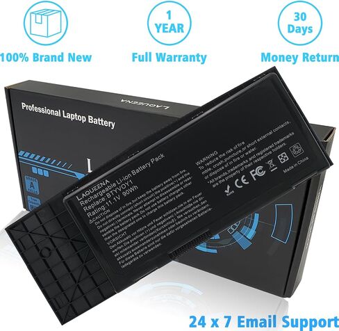 LAQUEENA BTYVOY1 Laptop Replacement Battery for Alienware M17x R3 R4 Series 7XC9N C0C5M 0C0C5M 318-0397 05WP5W 5WP5W 11.1V 90WH/8100MAH 9-Cell in Saudi Arabia