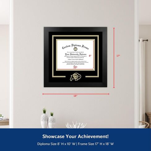Campus Images NCAA Colorado State Rams Unisex Spirit Diploma Manhattan Black Frame with Bonus Lithograph, Black, One Size in Kuwait