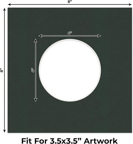 8x8 MAT Bevel Cut for 4x4 Photos - Precut White Circle Photo Photo Photo Poard فتحة - حمض خالٍ من الأمراض لحماية صورك - مقطوعة للصور العائلية ، حزمة من 10 ألواح matboards in Kuwait