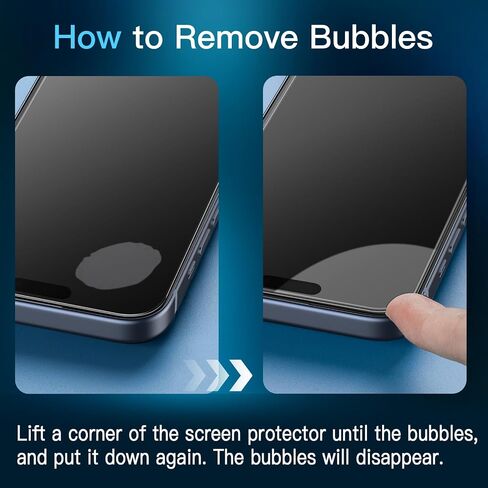 JETech Full Coverage Screen Protector for iPhone 14 6.1-Inch, Black Edge Tempered Glass Film with Easy Installation Tool, Case-Friendly, HD Clear, 3-Pack in Kuwait