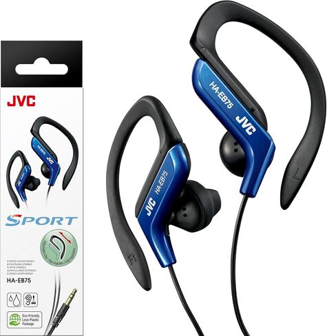 Clip Style Headphone Blue Lightweight and Comfortable Ear Clip. Splash Proof Water resistant Powerful Sound with Bass Boost JVC HAEB75BA in Kuwait