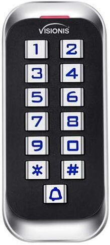 Visionis VIS-3005 التحكم في الوصول داخلي + خارجي مصنف IP68 لوحة مفاتيح معدنية مضادة للتخريب + قارئ مستقل مع وحدة تحكم صغيرة + Wiegand 26، تصميم نحيف، بدون برامج، بطاقات EM، 1000 مستخدم in Kuwait