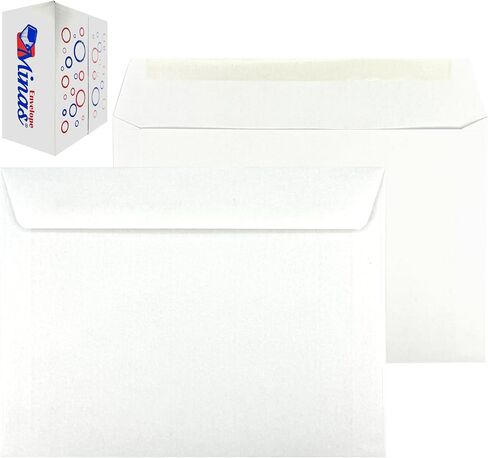 500 Minas Envelope 6" x 9" Booklet Envelopes (Open Side), Sturdy 24lb. White, Strong Gum Flap, 500/Box in Kuwait