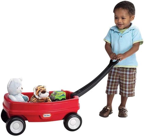 Little Tikes Lil' Wagon – Red and Black, Indoor and Outdoor Play, Easy Assembly, Made of Tough Plastic Inside and Out, Handle Folds for Easy Storage | Kids 18 in Saudi Arabia