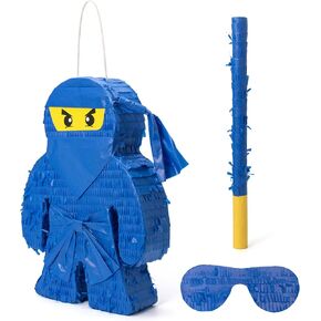 APINATA4U 17.5" Blue Color Ninja Pinata Ninja Party Supplies Ninja Themed Birthday Party Ninja Photo Prop Ninja Party Decorations