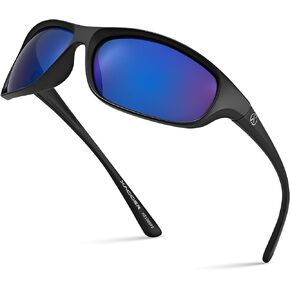 Xagger Polarized Wrap Around Sport Sunglasses for Men Women Running Driving Fishing TR90 Frame