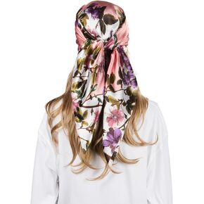 RUI VTRON Women Head Scarf Like Silk Scarf Hair Scarf for sleeping Hair Wrapping 35 Inches Square Scarves
