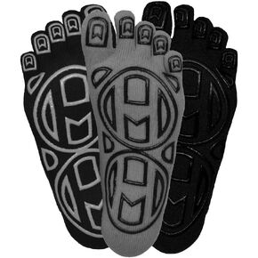 Mato & Hash 5-Toe Exercise Barefoot Feel Yoga Toe Socks With Full Grip