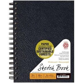 Pentalic - 8.5"x 11" Hardbound Sketchbook, 110 Sheets, Black