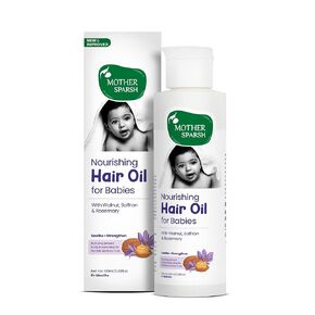 Mother Sparsh Ayurvedic Baby Hair Oil with 21 Herbs & Oils for Babys Tender Scalp & Hair, 100 ML